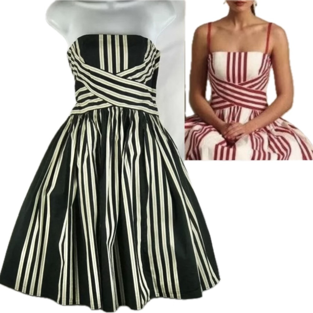 🤩 NEW ITEM! Anthropologie Viola Regatta Dress Black and White